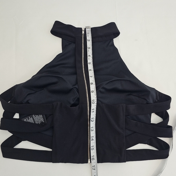 Blondie Nites Black Halter Crop Top Evening Party Clubwear Size 21 - Picture 8 of 9